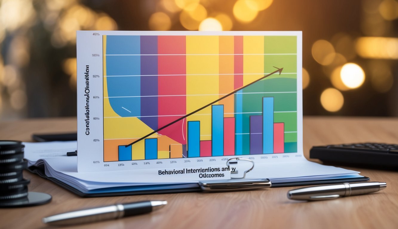 A colorful graph showing the correlation between behavioral interventions and public policy outcomes