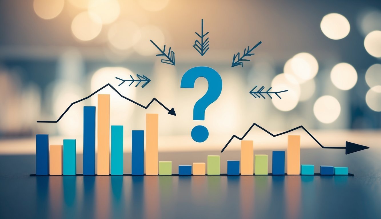 A graph with various healthcare spending categories and arrows pointing towards a central question mark